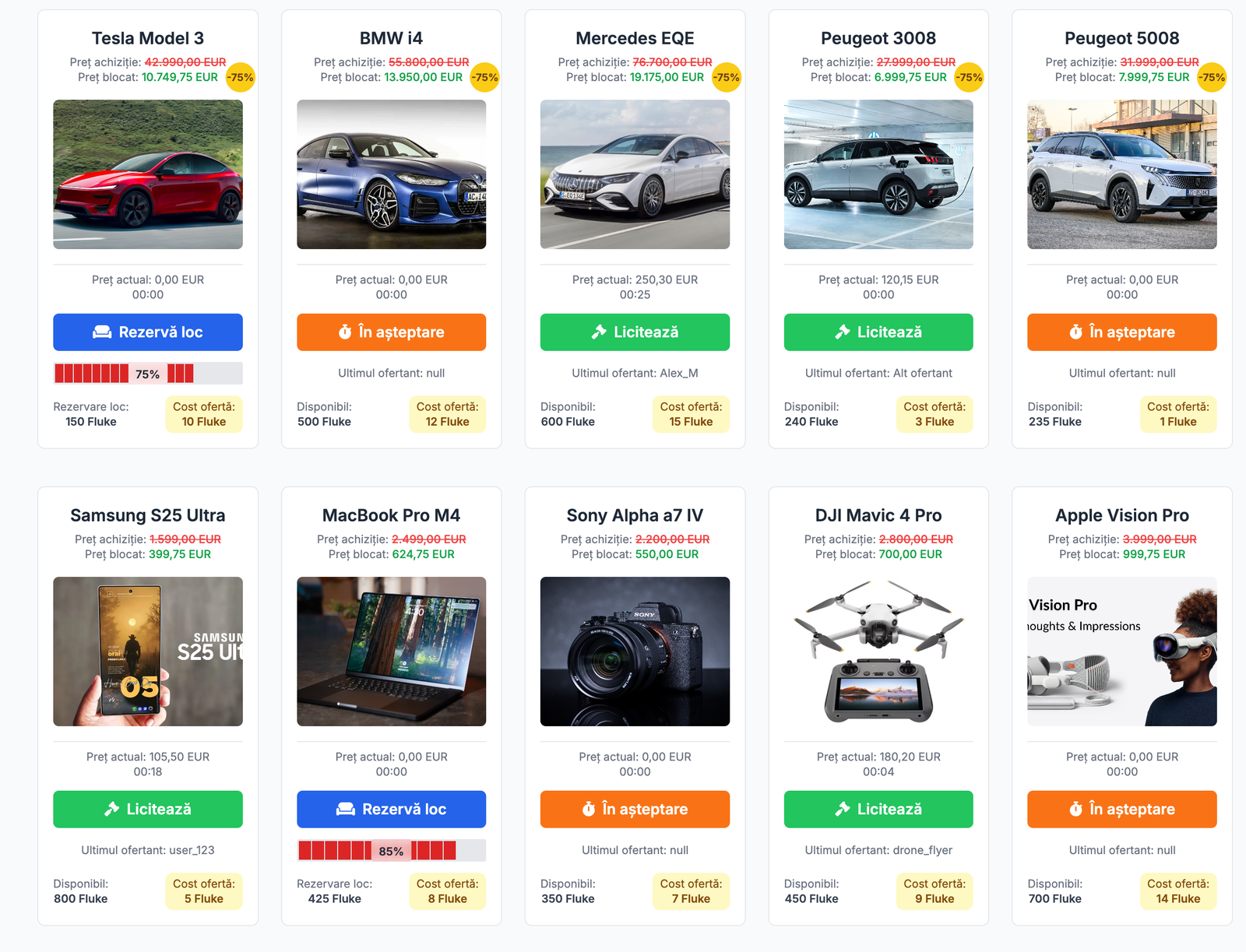 Fluxul User: Caută Parteneri → Compară → Alege → Cumpără